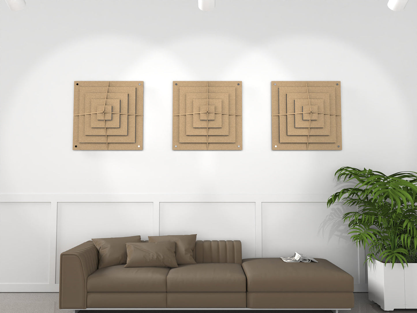 Acoustic 3D Wall Panel - Square Diffuser