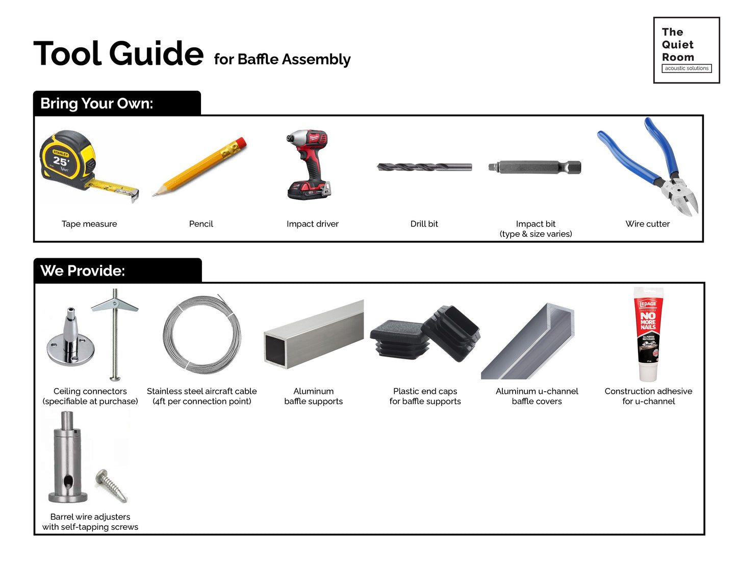 Acoustic Slanted Baffle Assembly 12" High x 8'x8'