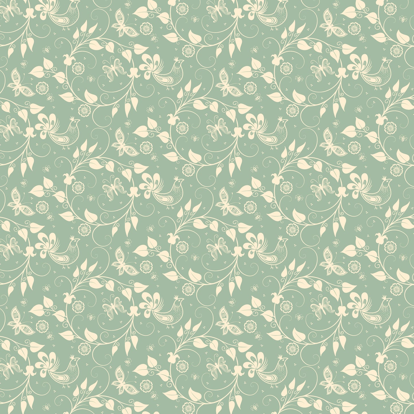 4x4 Printed Acoustic Wall Panel - Floral W44004