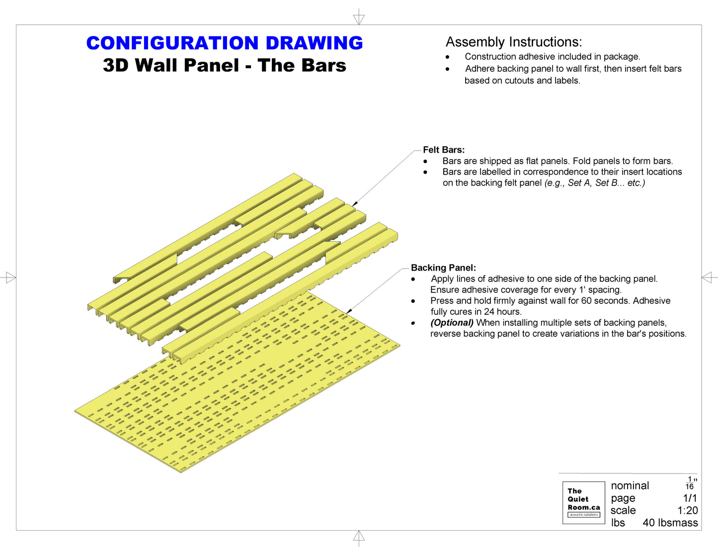 Acoustic 3D Wall Panel - The Bars