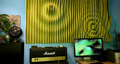 Acoustic felt 3d wall panels - parametric wall - room view render