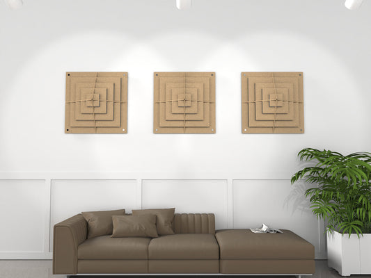Acoustic 3D Wall Panel - Square Diffuser