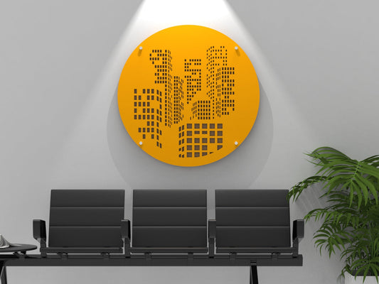 Acoustic Medallion Wall Panel - Cityscape