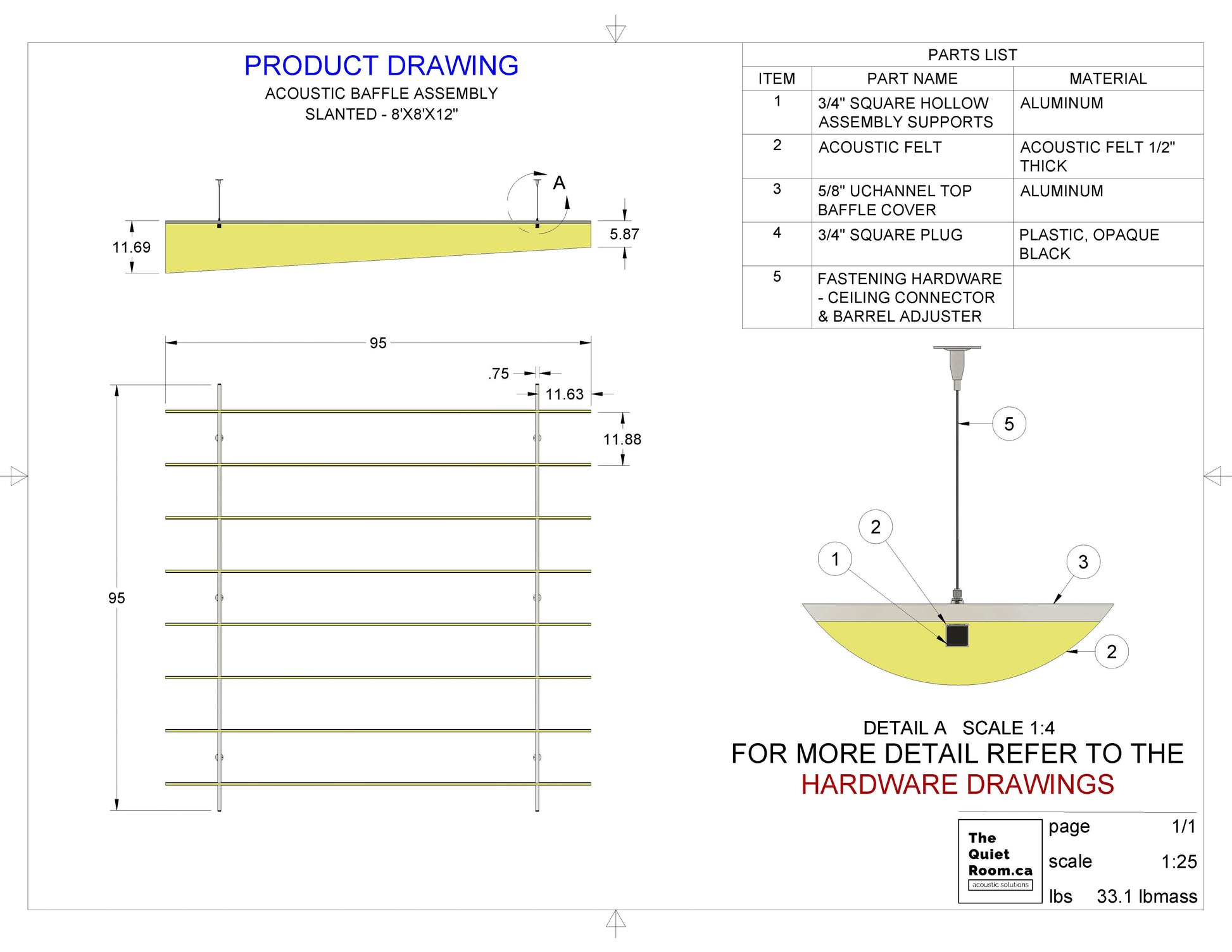 Acoustic_baffle_assembly_8x8_12in_Drawing-Slanted