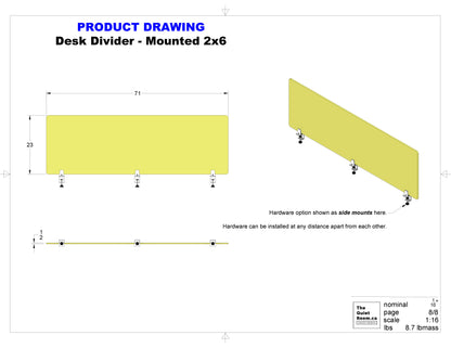Acoustic Desk Divider Pack - Mounted 2x6