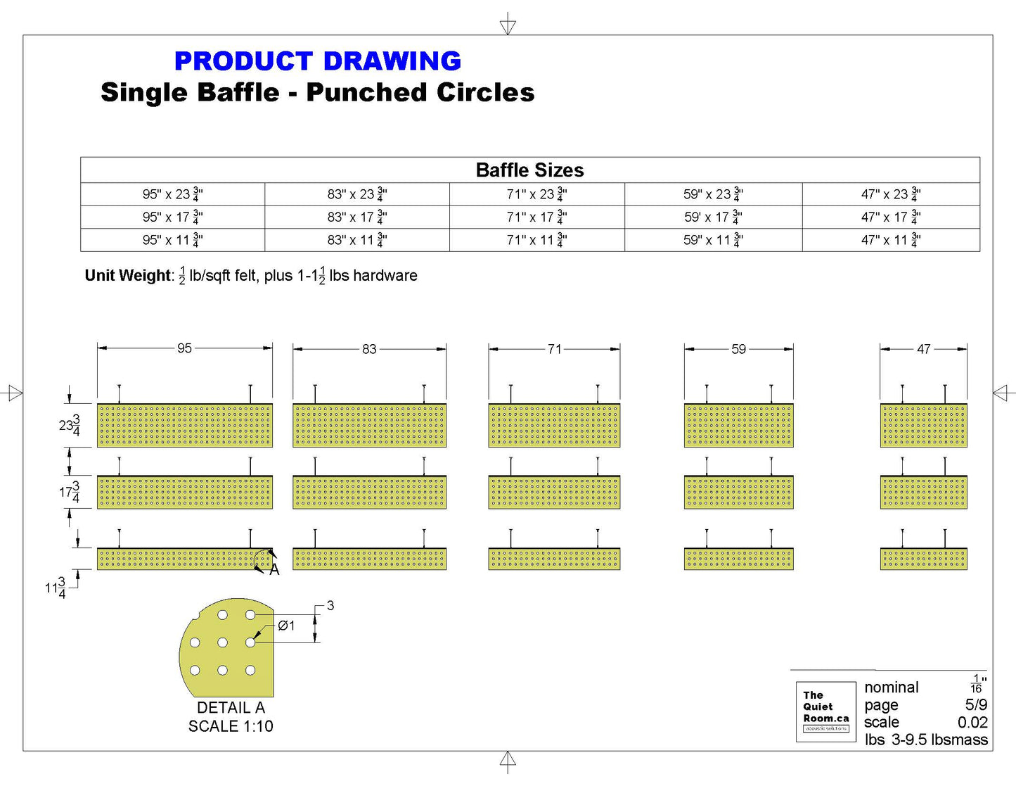 Acoustic Single Baffle - Punched Circles