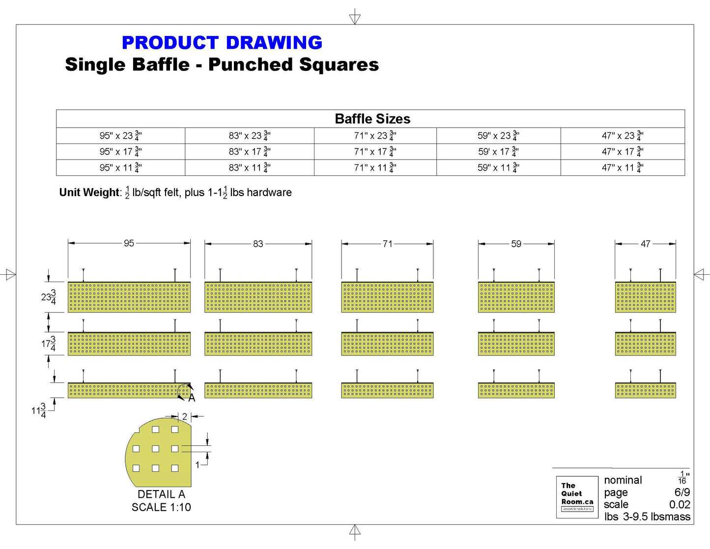 Acoustic Single Baffle - Punched Squares