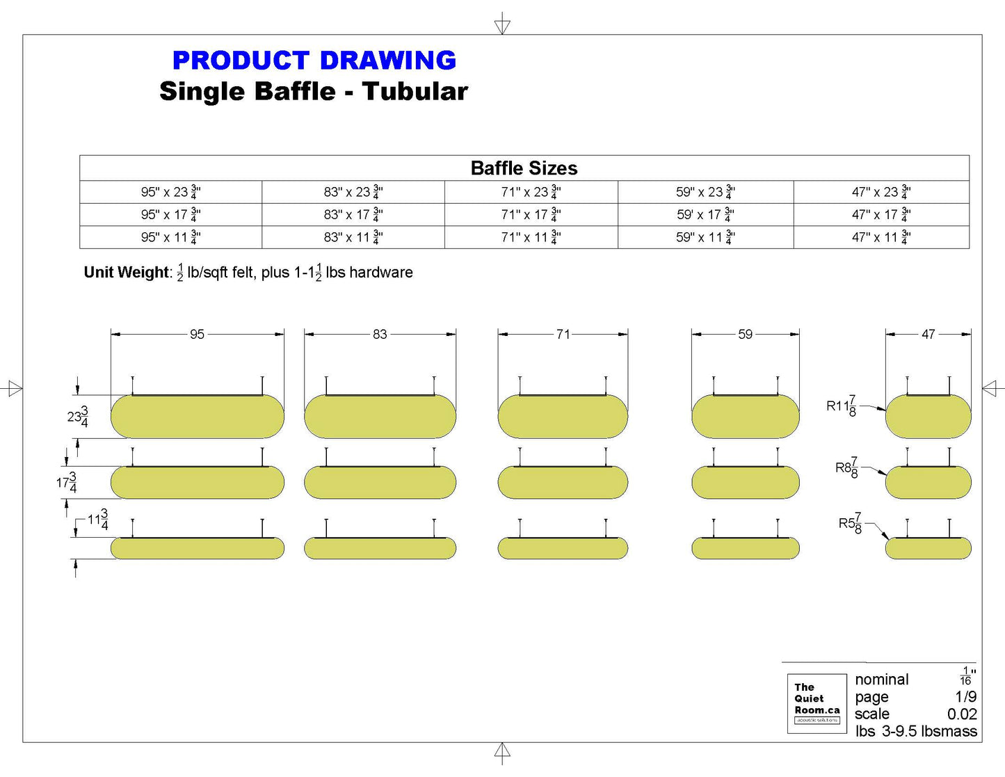 Acoustic Single Baffle - Tubular