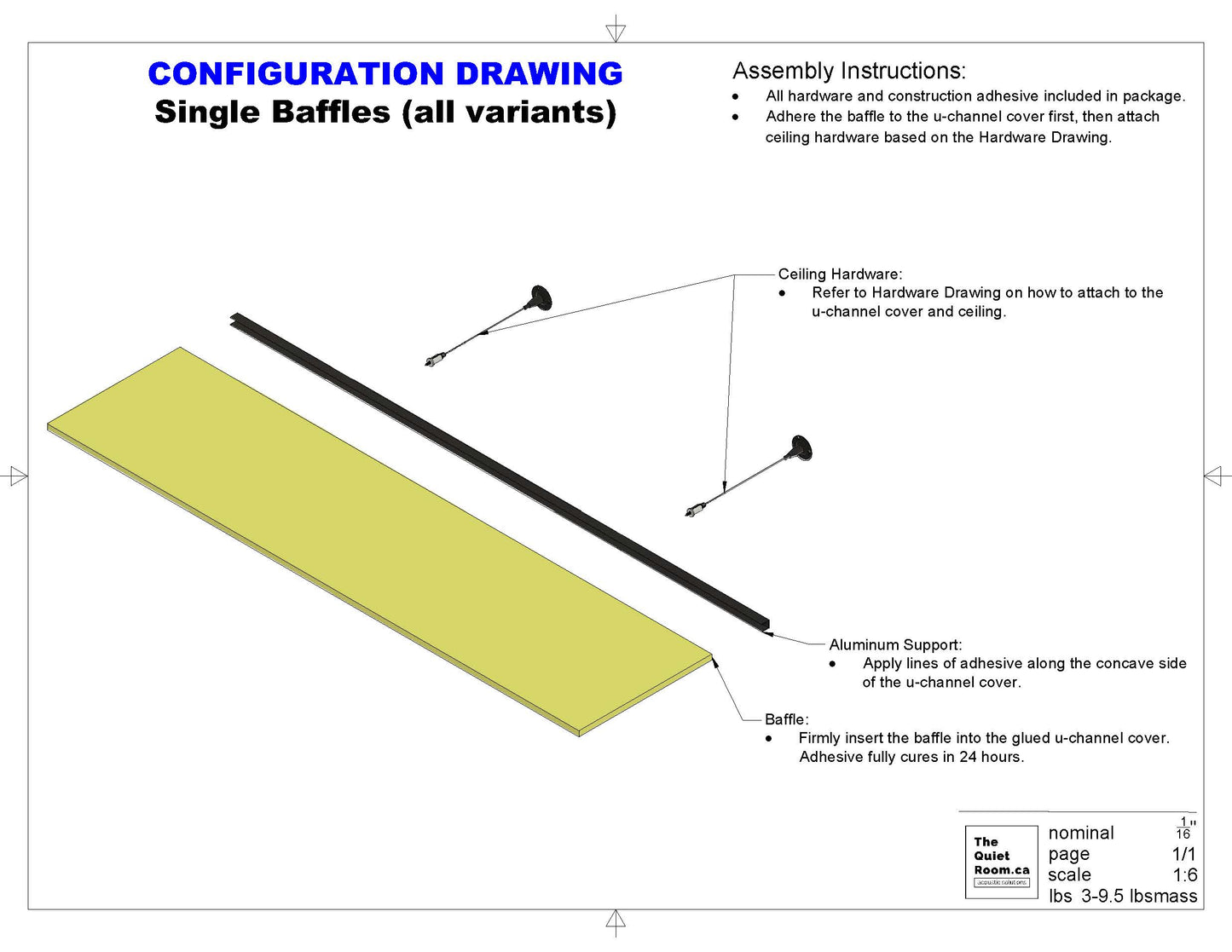 Acoustic Single Baffle - Tapered