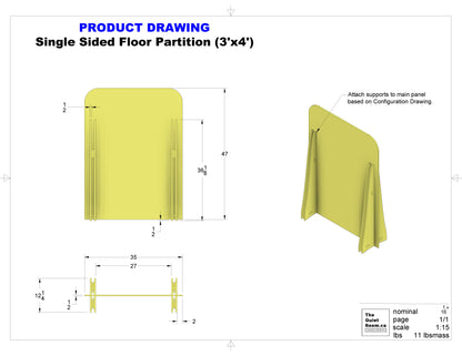Acoustic Floor Partition - Single Sided