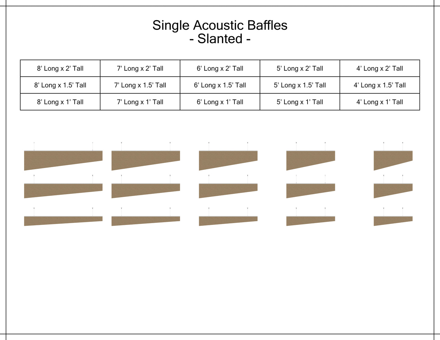 Acoustic Single Baffle - Slanted