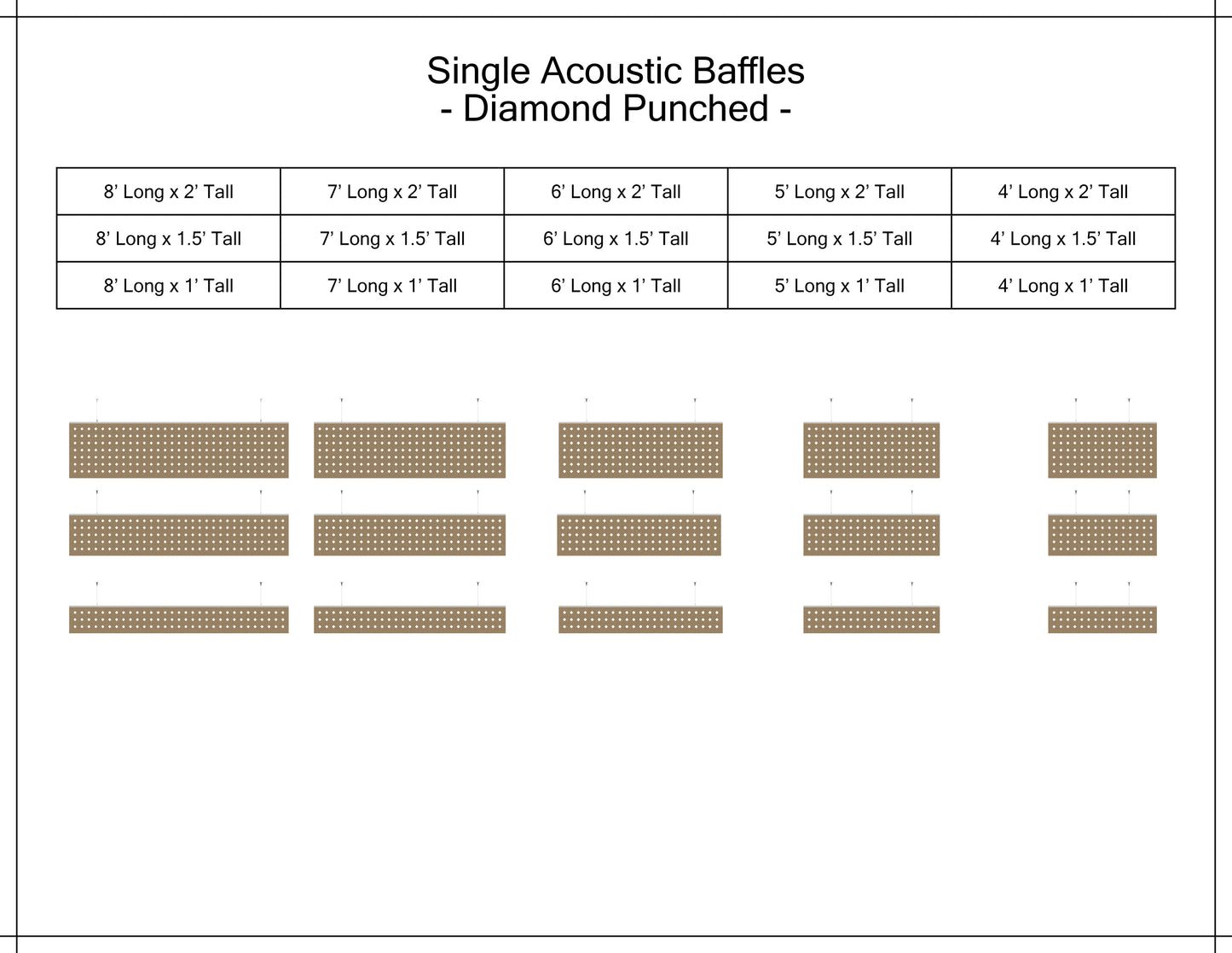 Acoustic Single Baffle - Punched Diamonds