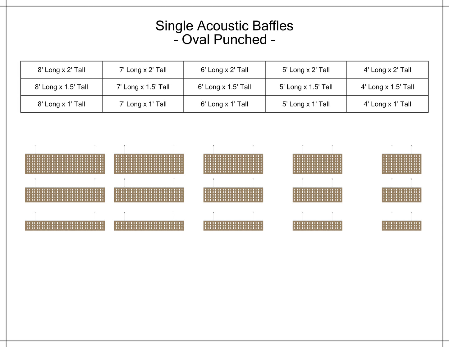 Acoustic Single Baffle - Punched Ovals