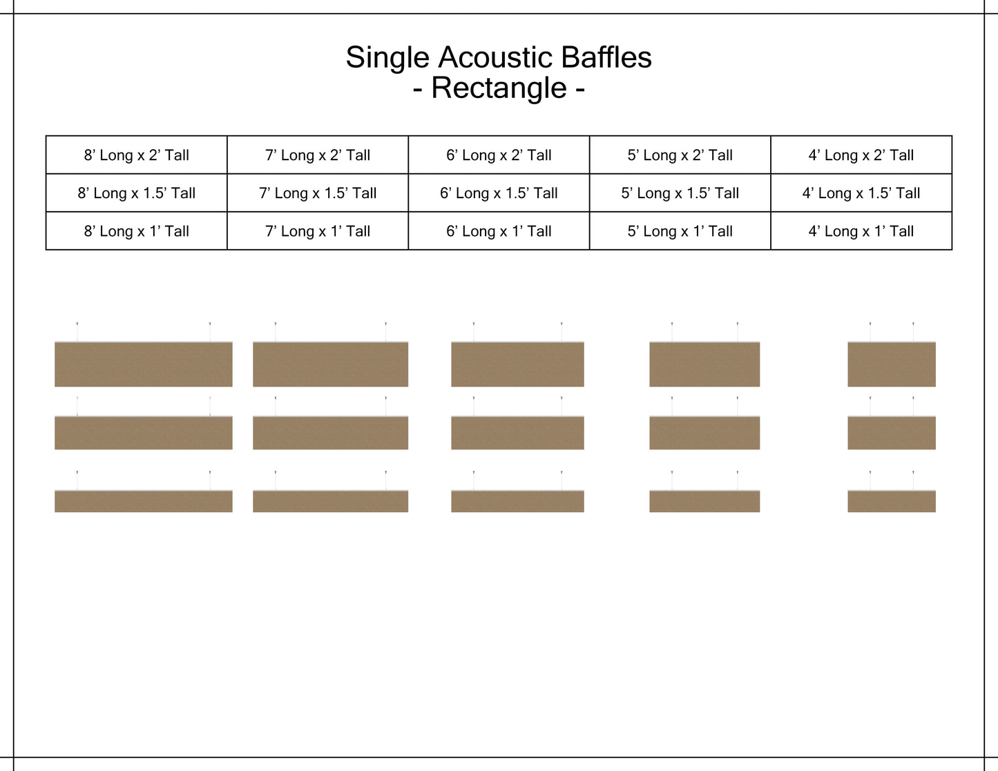 Acoustic Single Baffle - Rectangle