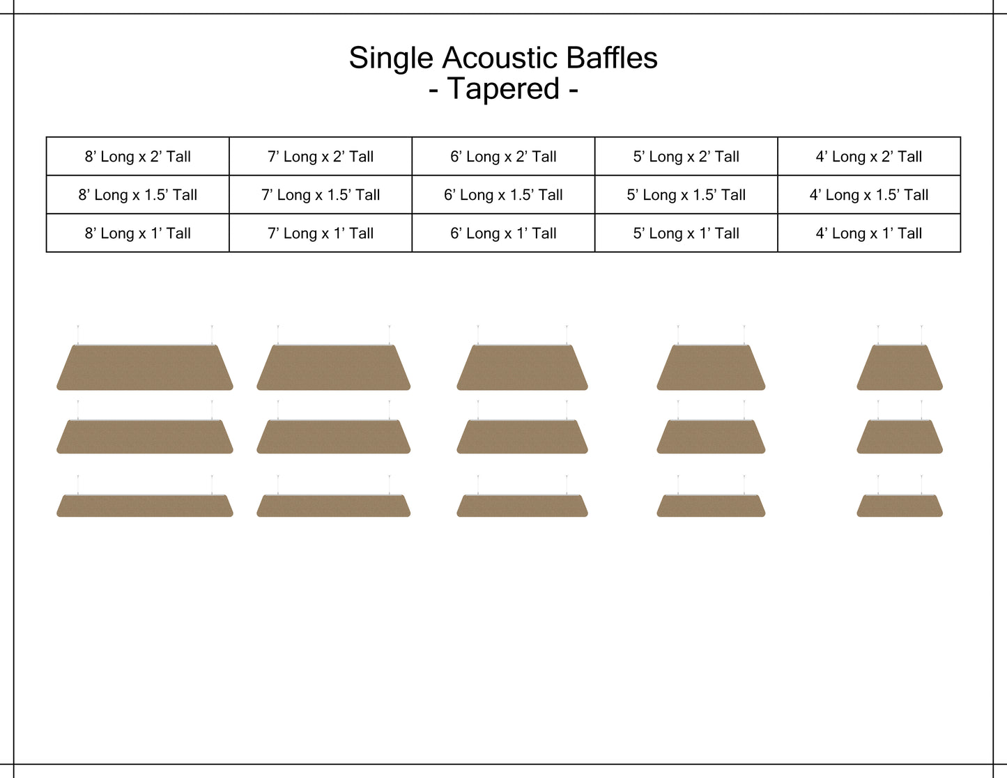 Acoustic Single Baffle - Tapered