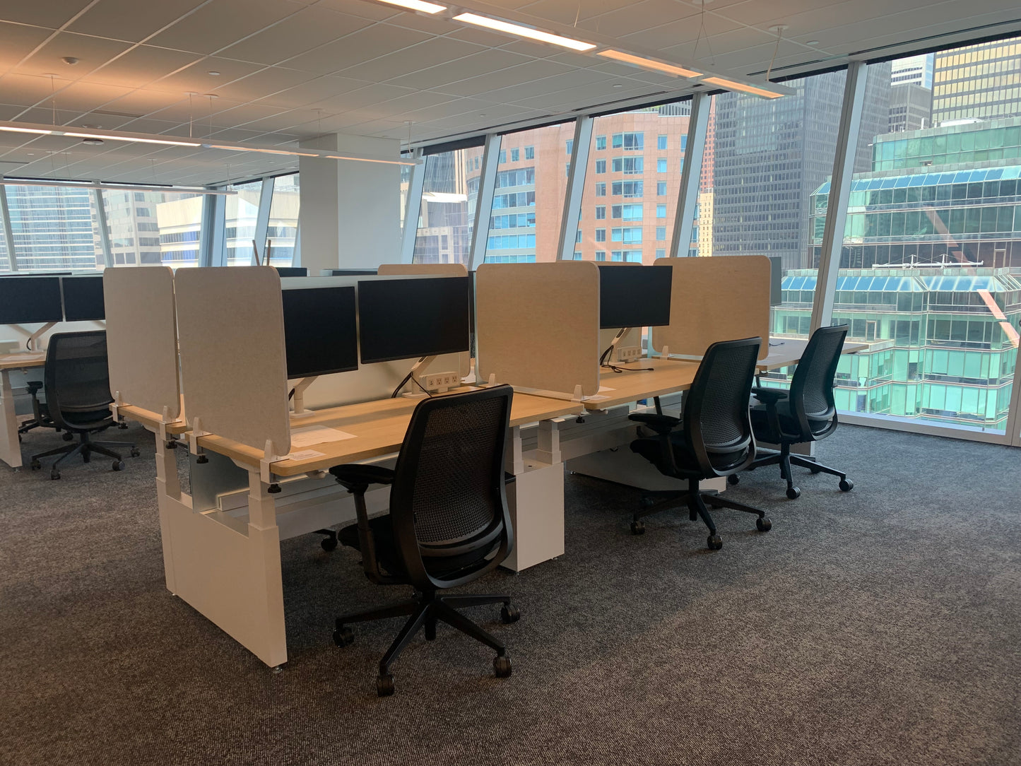 Acoustic Desk Divider Pack - Mounted 1x3