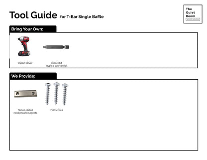 Acoustic T-Bar Single Baffle - Slanted