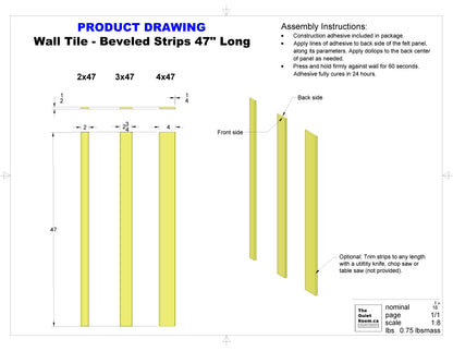 Acoustic Beveled Strips 47" Long