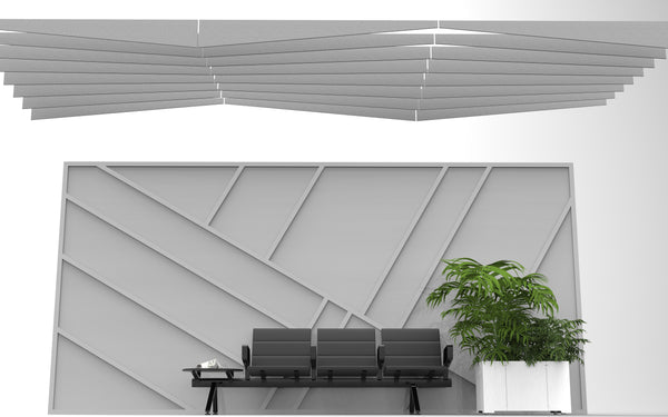 Slanted Ripples Acoustic Baffle Assembly 8'x8' – The Quiet Room USA Inc.